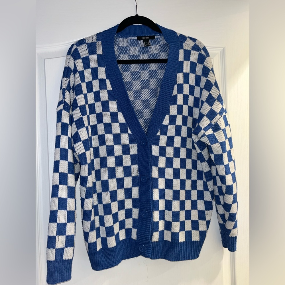 Checkerboard cardigan